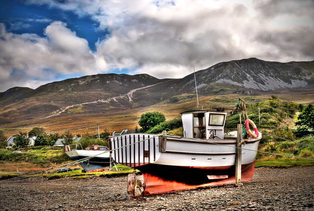 Marooned Boat in Westport, Mayo